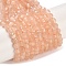 Cat Eye Beads Strands, Faceted, Round, Light Coral, 4mm, Hole: 0.8mm, about 95pcs/strand, 142.91''(363cm)