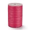 Round Waxed Polyester Thread String, Micro Macrame Cord, Twisted Cord, for Leather Sewing Stitching, Cerise, 0.3~0.4mm, about 174.98 Yards(160m)/Roll