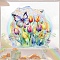 Flower Rainbow Prism Electrostatic Window Stickers, PVC Anti Collision Stickers, for Windows, Glass Doors, Mirrors Decorations, Colorful, 300x300mm