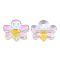 Transparent Acrylic Enamel Beads, Bees, Pearl Pink, 22x27x8mm, Hole: 3mm