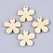 Wooden Pendants, Flower, PapayaWhip, 29x29.5x4mm, Hole: 1.6mm