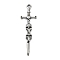 316 Surgical Stainless Steel Big Pendants, Sword with Skull Charm, Antique Silver, 51.5x14.5x8mm, Hole: 2x2mm