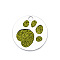 Enamel Pendants, with Platinum Plated Alloy Findings and Glitter Powder, Flat Round with Dog Paw Prints, Olive Drab, 25x1.7mm, Hole: 2.6mm