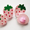 Strawberry Buttons, Wooden Buttons, Pink, about 22mm long, 17mm wide, 4mm thick, 100pcs/bag