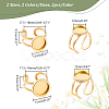 AHADERMAKER 8Pcs 4 Style 201 Stainless Steel Open Cuff Ring Findings STAS-GA0001-54-2