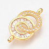 Brass Micro Pave Cubic Zirconia Links ZIRC-Q013-108G-2