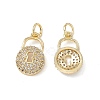 Brass Micro Pave Cubic Zirconia Pendants KK-E068-VB119-1