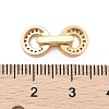 Brass Micro Pave Clear Cubic Zirconia Fold Over Clasps KK-C075-12G-3