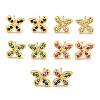 Rack Plating Brass Micro Pave Clear Cubic Zirconia Stud Earrings EJEW-N055-02G-RS-1