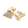 Brass Micro Pave Clear Cubic Zirconia Charms KK-C054-07G-2