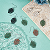   24 Pairs 4 Color Alloy Enamel Tropical Leaf Dangle Earrings EJEW-PH0001-25-4