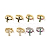 Cross Brass Stud Earrings EJEW-R162-02G-1