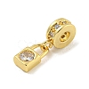 Brass Micro Pave Clear Cubic Zirconia Pendants KK-U007-02G-05-2