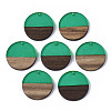 Transparent Resin & Walnut Wood Pendants RESI-S358-02B-H57-1