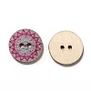 2-Hole Printed Wooden Buttons BUTT-ZX004-01B-M-2