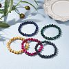 8.5mm Round Dyed Natural Tiger Eye Beads Stretch Bracelet for Girl Women BJEW-JB07152-2