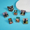 7Pcs 7 Style Alloy Enamel Tarot Brooches JEWB-SZ0001-54-6