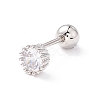 Flat Round Clear Cubic Zirconia Stud Earrings for Women EJEW-A065-04P-1