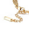 Round Evil Eye Lampwork & Heart & Clover Charm Bracelet with 304 Stainless Steel Chain for Women STAS-P304-16G-4
