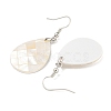 Rack Plating Brass Natural White Shell Dangle Earrings EJEW-N055-52B-2