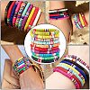 Handmade Polymer Clay Heishi Beads Stretch Bracelets BJEW-GA0001-01-7