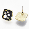 (Jewelry Parties Factory Sale)Rhombus Alloy Enamel Stud Earrings EJEW-N009-08A-2