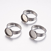 Adjustable 304 Stainless Steel Finger Rings Components STAS-I097-037E-P-1