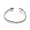 304 Stainless Steel Cuff Bangle Sets BJEW-L642-14-2