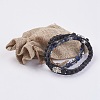 Natural Sodalite and Lava Rock Wrap Bracelet BJEW-JB03612-01-3