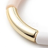 Acrylic Curved Tube Beaded Stretch Bracelet for Women BJEW-JB08438-03-4