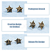 SUPERFINDINGS 24Pcs Alloy Star Lapel Pin Brooches JEWB-FH0001-37AB-6