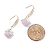 Round Natural Kunzite & Shell Pearl Beads Dangle Earring EJEW-TA00038-02-4