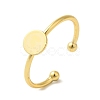 Rack Plating Brass Open Cuff Pad Ring Settings KK-F873-39G-3