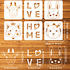 6Pcs 6 Styles Hexagon PET Hollow Out Drawing Painting Stencils DIY-WH0394-0038-2