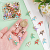 PandaHall Elite 60Pcs 6 Colors Alloy Enamel Pendants ENAM-PH0002-78-3