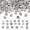 100Pcs 20 Styles Tibetan Style Alloy European Beads TIBE-TA0001-27-1