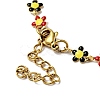 Colorful Enamel Flower Link Chain Necklace NJEW-C037-03G-4