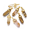 Tigerskin Glass Double Terminated Pointed Pendants G-G902-C06-1