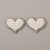 Plastic Imitation Pearl Beaded Iron on Appliques PATC-WH0005-02-1