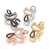 Brass Micro Pave Cubic Zirconia Kitten Pendants ZIRC-F062-02-1