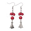 Mixed Christmas Theme Tibetan Style Alloy Dangle Earrings EJEW-JE01637-3