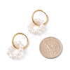 Natural Pearl Beaded Ring Shape Hoop Earring EJEW-JE04696-5