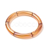 4Pcs 4 Color Acrylic Curved Tube Stretch Bracelets Set for Women BJEW-JB09305-02-4