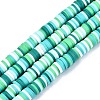 Handmade Polymer Clay Beads Strands CLAY-R089-6mm-094-1