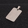 Rectangle 201 Stainless Steel Tag Pendants STAS-I032-120-2