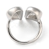 Rack Plating Heart Brass Open Cuff Ring for Women RJEW-A037-01P-3