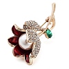 Valentine's Day Rose Flower Zinc Alloy Crystal Rhinestone Brooches JEWB-I031-03A-2