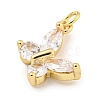 Rack Plating Brass Micro Pave CLear Cubic Zirconia Charms KK-Q814-04G-2