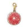 Fruits Theme Alloy Enamel Pendant Decorations HJEW-JM01358-2