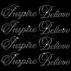 8Pcs 2 Style Word Believe & Inspire Glass Hotfix Rhinestone DIY-FG0004-98-1